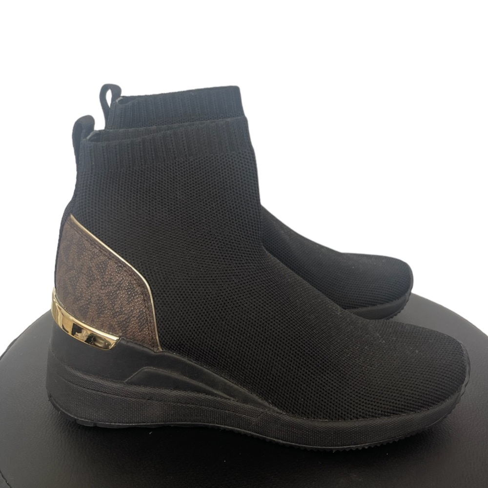 Michael Kors black hidden wedge sock sneakers women’s size 6